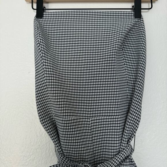 1.STATE Womens Checkered Jumpsuit Strapless Wide Leg Romper Belted Size 12 - Picture 9 of 9